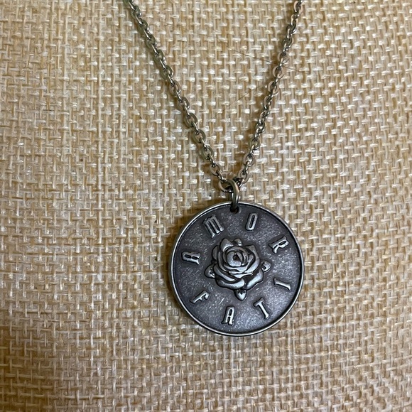 *Host Pick*Elegant Amor Fati Silver Necklace and Roses Earring Set - Picture 2 of 10